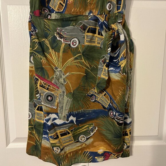 Vintage DIAMOND HEAD Sportswear Sz M Woodie Surf Cars Sleeveless Hawaiian Dress - Picture 4 of 12